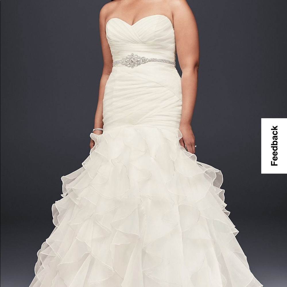 Ruffled organza mermaid style davids bridal dress